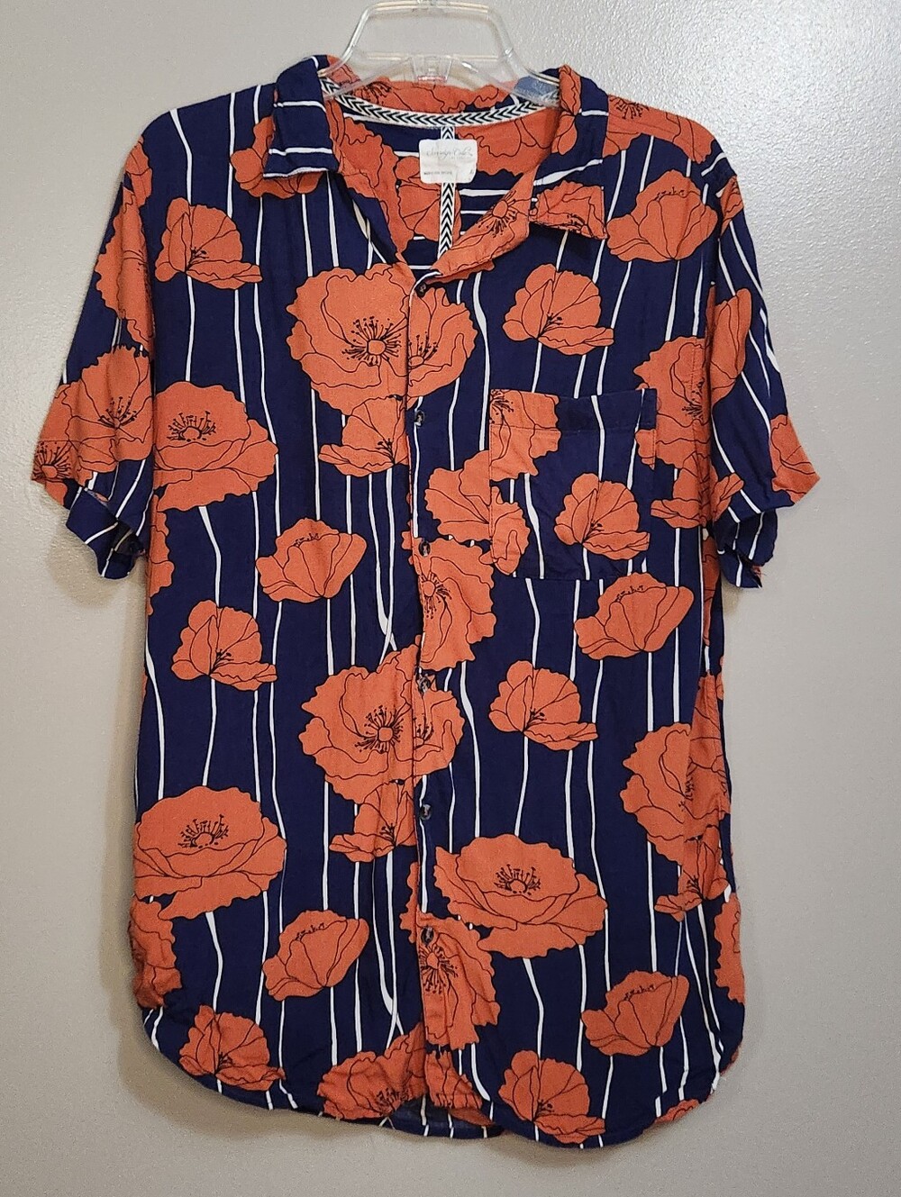 Sovereign Codes Mens Floral Button-Down Shirt Size Large